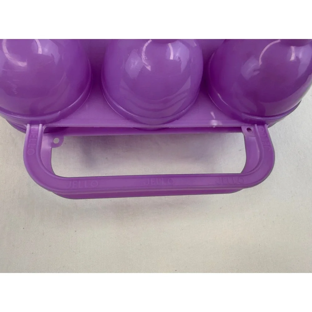 Vintage Jell-O Jiggler Egg Molds Set of 2 Pink and Purple Plastic 6 Cavity Trays